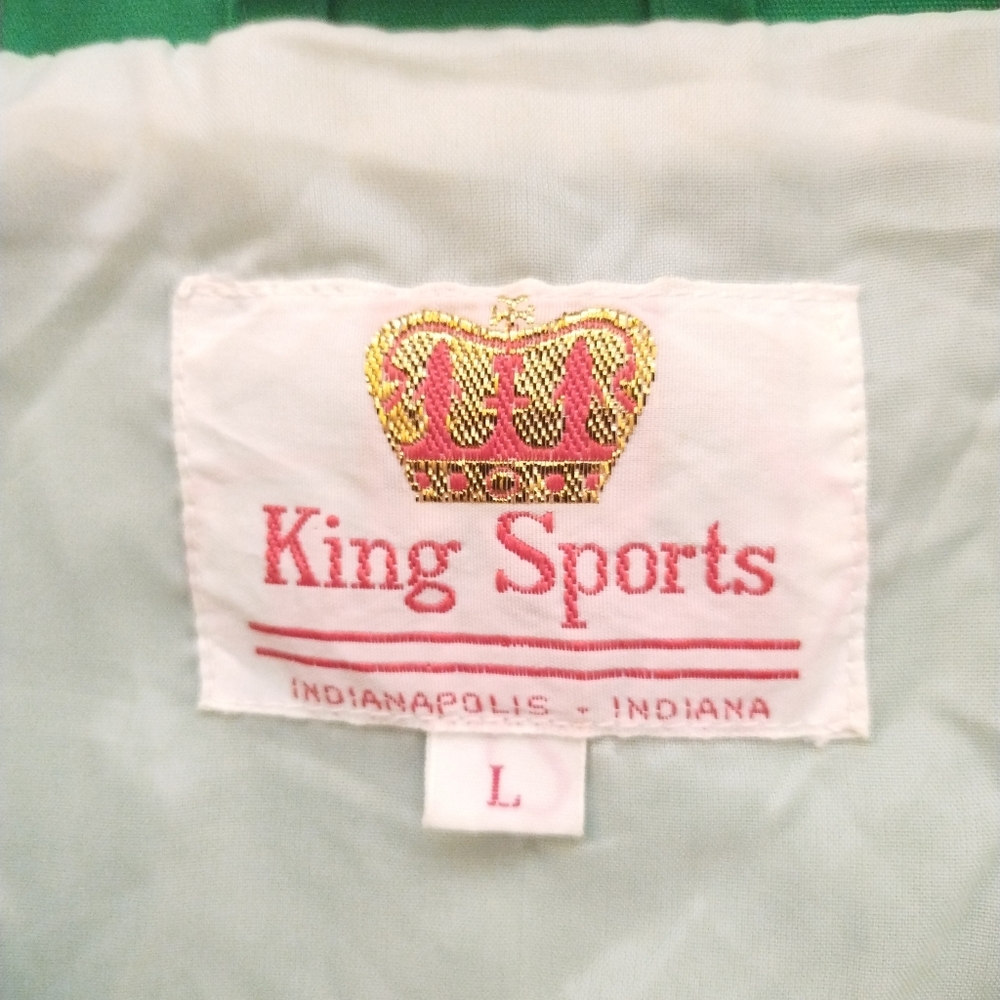 Vintage 80s Quaker State King Sports Racing Jacket Large Green/White - Picture 6 of 6